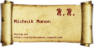 Michnik Manon névjegykártya